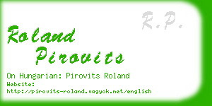 roland pirovits business card